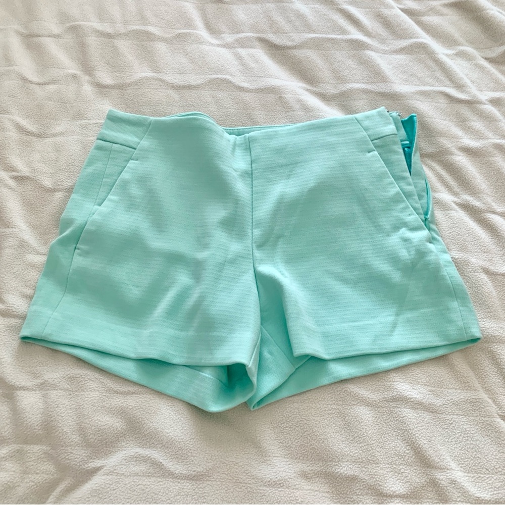 NWOT Banana Republic Tiffany Blue Aqua Shorts Textured 3.5” Inseam Side Zip 6R